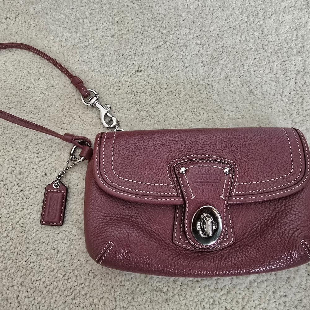Coach Purple Crossbody Bag Pebbled Leather